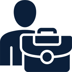 Businessperson silhouette with briefcase icon