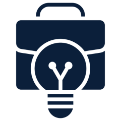 Briefcase with lightbulb icon