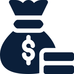 Money bag with dollar sign and coins